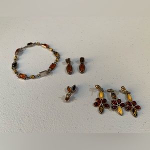 Bracelet, earrings & pendants complete set